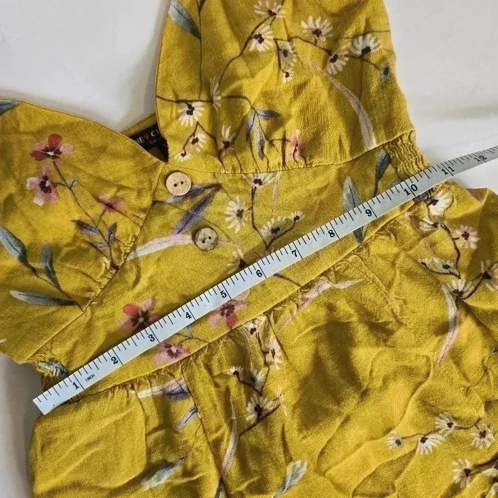 One Love Clothing Floral Midi Sundress with wood buttons Sz XS - Picture 7 of 9